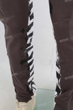 Coffee patchwork digital print pants men
