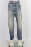 Blue straight leg tie jeans men