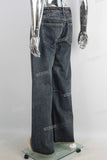 Blue vintage straight boot cut jeans