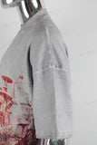 Grey oversize digital print t shirt