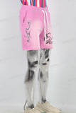 Pink digital print boot cut knitting shorts