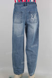 Blue straight jeans