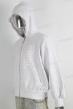 Grey digital print hooded jacket