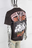 Black acid washed digital print t shirt
