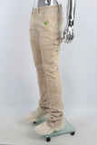 Golden Skinny Paint Splash Stacked Jeans Men