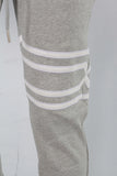 Grey embroidered patchwork hoodie and pants set