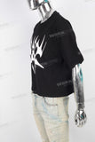 Black oversize digital print T shirt men