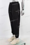 Black skull patch binding feet pants men