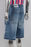 Blue baggy boot cut jeans