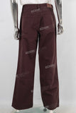 Coffee straight denim jeans