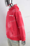 Red paint splatters rhinestone hoodie
