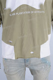 Digital print patchwork damaged t shirt