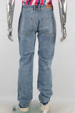 Blue straight patchwork boot cut jeans