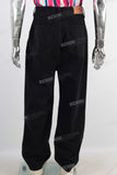 Black straight denim jeans