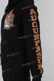 Yellow digital print black hooded jacket and pants