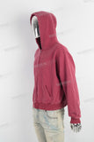 Red heavyweight zip up hoodie jacket