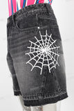 Black digital print boot cut short