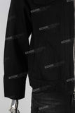 Black zip up denim jacket