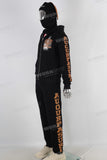 Yellow digital print black hooded jacket and pants