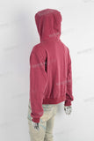 Red heavyweight zip up hoodie jacket