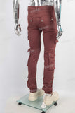 Brown cargo skinny jeans men