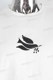White screen print t shirt