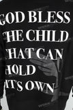 Black digital print thread hoodie