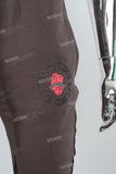 Coffee patchwork digital print pants men