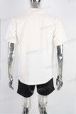 screen print white silk men shirts