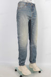 Blue straight leg tie jeans men