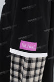 Black digital print patchwork long shirt