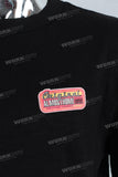 Black slim fit digital print t shirt
