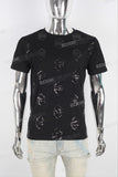 Black Sequin Slim regular T shirt men