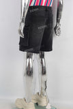 Black patchwork cargo laser shorts