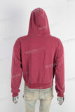 Red heavyweight zip up hoodie jacket