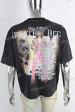 Black heavyweight digital print t shirt