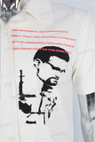 screen print white silk men shirts