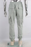 Green digital print cargo pants