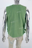 Green laser cargo sleeveless jacket