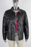 Black waxed slim fit jacket