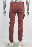 Brown cargo skinny jeans men