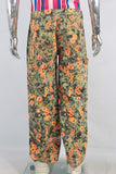 Digital print patchwork straight jeans