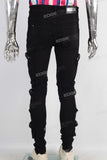 Black cargo skinny denim jeans