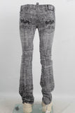 Jacquard embroidered skinny flare jeans