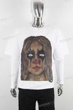 White heavyweight digital print t shirt