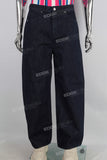 Blue wide leg straight jeans