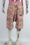 Yellow camouflage zip up shorts