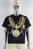 Black heavyweight digital print t shirt