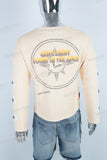 Yellow screen orint jewel on the patch raw hem t shirt