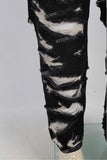 Waffle Double Fabric Black Distress Men Jeans